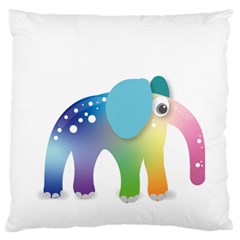 Illustrations Elephant Colorful Pachyderm Large Flano Cushion Case (two Sides) by HermanTelo