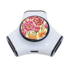 Retro Flowers 3-port Usb Hub by goljakoff
