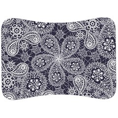 White Flower Mandala Velour Seat Head Rest Cushion by goljakoff