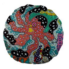 Supersonic Spaceopus Large 18  Premium Round Cushions by chellerayartisans