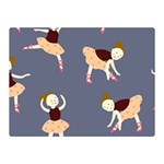 Cute  Pattern With  Dancing Ballerinas On The Blue Background Double Sided Flano Blanket (Mini)  35 x27  Blanket Back