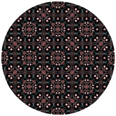 Dark Seamless Gemoetric Print Mosaic Wooden Puzzle Round by dflcprintsclothing
