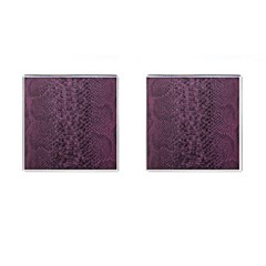 Purple Leather Snakeskin Design Cufflinks (square) by ArtsyWishy