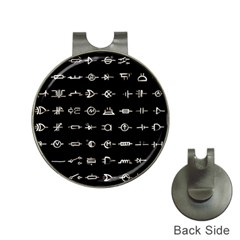 Electrical Symbols Callgraphy Short Run Inverted Hat Clips With Golf Markers by WetdryvacsLair
