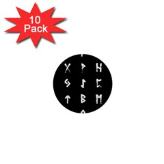 Elder Futhark Rune Set Collected Inverted 1  Mini Magnet (10 Pack)  by WetdryvacsLair