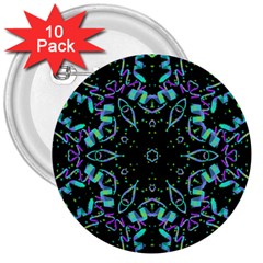 Kolodo Blue Cheer 3  Buttons (10 Pack)  by Sparkle