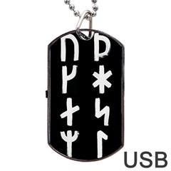 Younger Futhark Rune Set Collected Inverted Dog Tag Usb Flash (two Sides) by WetdryvacsLair