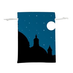 Silhouette Night Scene Cityscape Illustration Lightweight Drawstring Pouch (s) by dflcprintsclothing