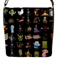 Glitch Glitchen Npc Animals And Characters Pattern Flap Closure Messenger Bag (s) by WetdryvacsLair