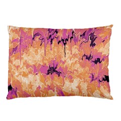 Yellow And Pink Abstract Pillow Case by Dazzleway