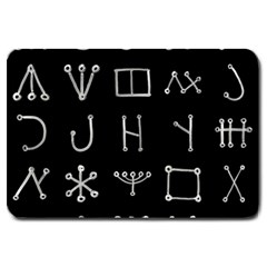 Heinrich Cornelius Agrippa Of Occult Philosophy 1651 Malachim Alphabet Collected Inverted Square Large Doormat  by WetdryvacsLair