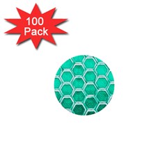 Hexagon Windows 1  Mini Buttons (100 Pack)  by essentialimage