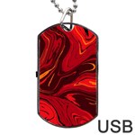 Red Vivid Marble Pattern Dog Tag USB Flash (Two Sides) Back