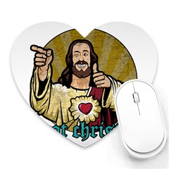 Buddy Christ Heart Mousepads by Valentinaart
