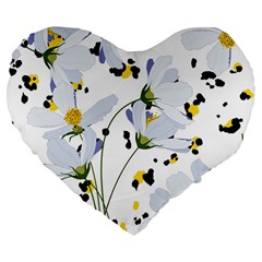 Tree Poppies  Large 19  Premium Flano Heart Shape Cushions by Sobalvarro