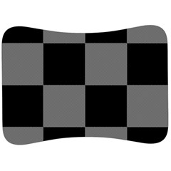 Black Gingham Check Pattern Velour Seat Head Rest Cushion by yoursparklingshop