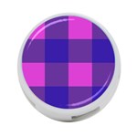 Blue And Pink Buffalo Plaid Check Squares Pattern 4-Port USB Hub (Two Sides) Front