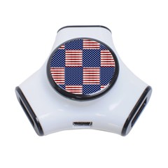 Red White Blue Stars And Stripes 3-port Usb Hub by yoursparklingshop