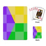 Purple Yellow Green Check Squares Pattern Mardi Gras Playing Cards Single Design (Rectangle) Back