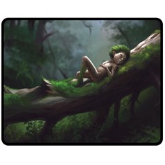 Wooden Child Resting On A Tree From Fonebook Double Sided Fleece Blanket (medium)  by 2853937