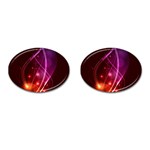  Colorful arcs in neon light, modern graphic art Cufflinks (Oval) Front(Pair)