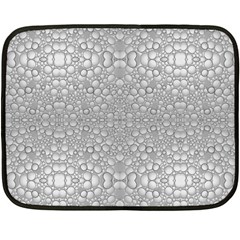 Modern Ornate Geometric Silver Pattern Fleece Blanket (mini) by dflcprintsclothing