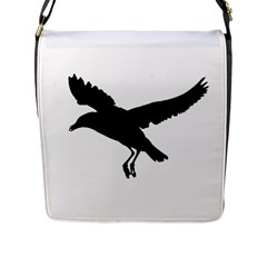 Seagull Flying Silhouette Drawing 2 Flap Closure Messenger Bag (l) by dflcprintsclothing