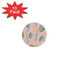 Leaf Pink 1  Mini Buttons (10 Pack)  by Dutashop