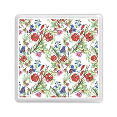 Summer Flowers Pattern Memory Card Reader (square) by goljakoff