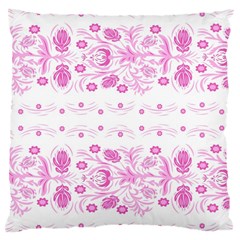 Pink Flowers Large Cushion Case (one Side) by Eskimos