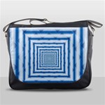 Metallic Blue Shiny Reflective Messenger Bag Front