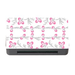 Pink Folk Flowers Memory Card Reader With Cf by Eskimos
