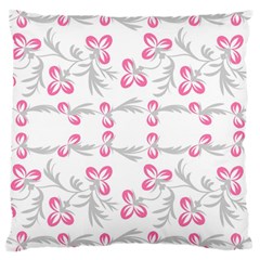 Pink Folk Flowers Large Cushion Case (one Side) by Eskimos