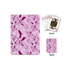 Dark Pink Flowers Playing Cards Single Design (mini) by Eskimos