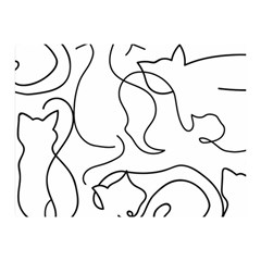 Cats Line Art  Double Sided Flano Blanket (mini)  by Sobalvarro