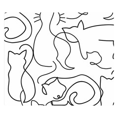 Cats Line Art  Double Sided Flano Blanket (small)  by Sobalvarro