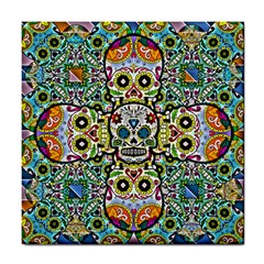 Sugar Skulls Pattern Tile Coaster by ExtraAwesomeSauce