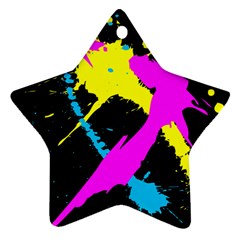 Splatter Splatter Star Ornament (two Sides) by ExtraAwesomeSauce