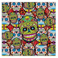 Sugar Skulls Large Satin Scarf (square) by ExtraAwesomeSauce