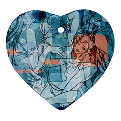 Retro Girls Ornament (heart) by ExtraAwesomeSauce