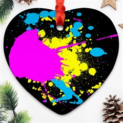 Splatter Splatter Ornament (heart) by ExtraAwesomeSauce