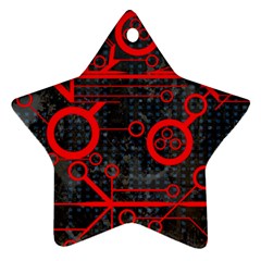 Tech - Red Star Ornament (two Sides) by ExtraAwesomeSauce