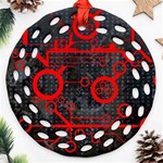 Tech - Red Round Filigree Ornament (Two Sides) Front