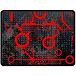 Tech - Red Double Sided Fleece Blanket (Large)  80 x60  Blanket Back