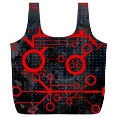 Tech - Red Full Print Recycle Bag (xl) by ExtraAwesomeSauce