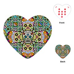 Sugar Skulls Pattern Playing Cards Single Design (heart) by ExtraAwesomeSauce