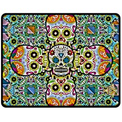Sugar Skulls Pattern Double Sided Fleece Blanket (medium)  by ExtraAwesomeSauce
