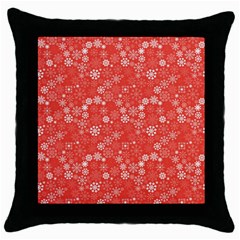 Christmas Snowflakes Throw Pillow Case (black) by ExtraAwesomeSauce