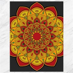 Mandela Flower Orange And Red Canvas 36  X 48  by ExtraAwesomeSauce