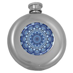 Mandela Flower Round Hip Flask (5 Oz) by ExtraAwesomeSauce